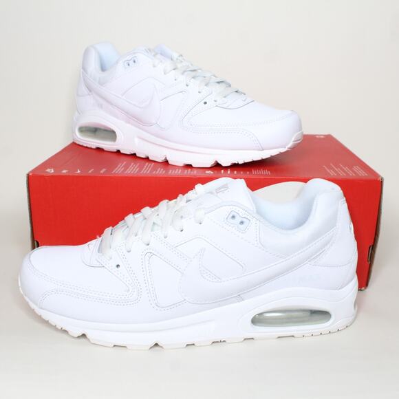 Nike Air Max Command Leather Men’s Shoes Size 12 Triple White Silver 749760-102 - Picture 1 of 8